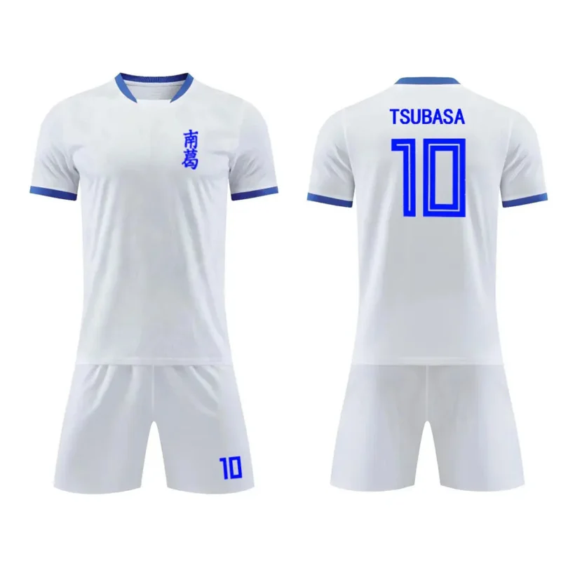 2025 ♥   Nuevo capitán Nankatsu Soccer Club conjunto de ropa de entrenamiento de fútbol No.10 Tsubasa Ozora Cosplay camiseta blanca y ☆ ★