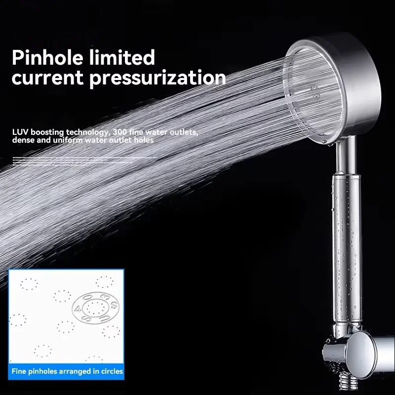 Stainless Steel Bathroom Handheld Shower Head High Pressure Water Saving Sprayer Nozzle Supercharged Rainfall Modes Hot Selling
