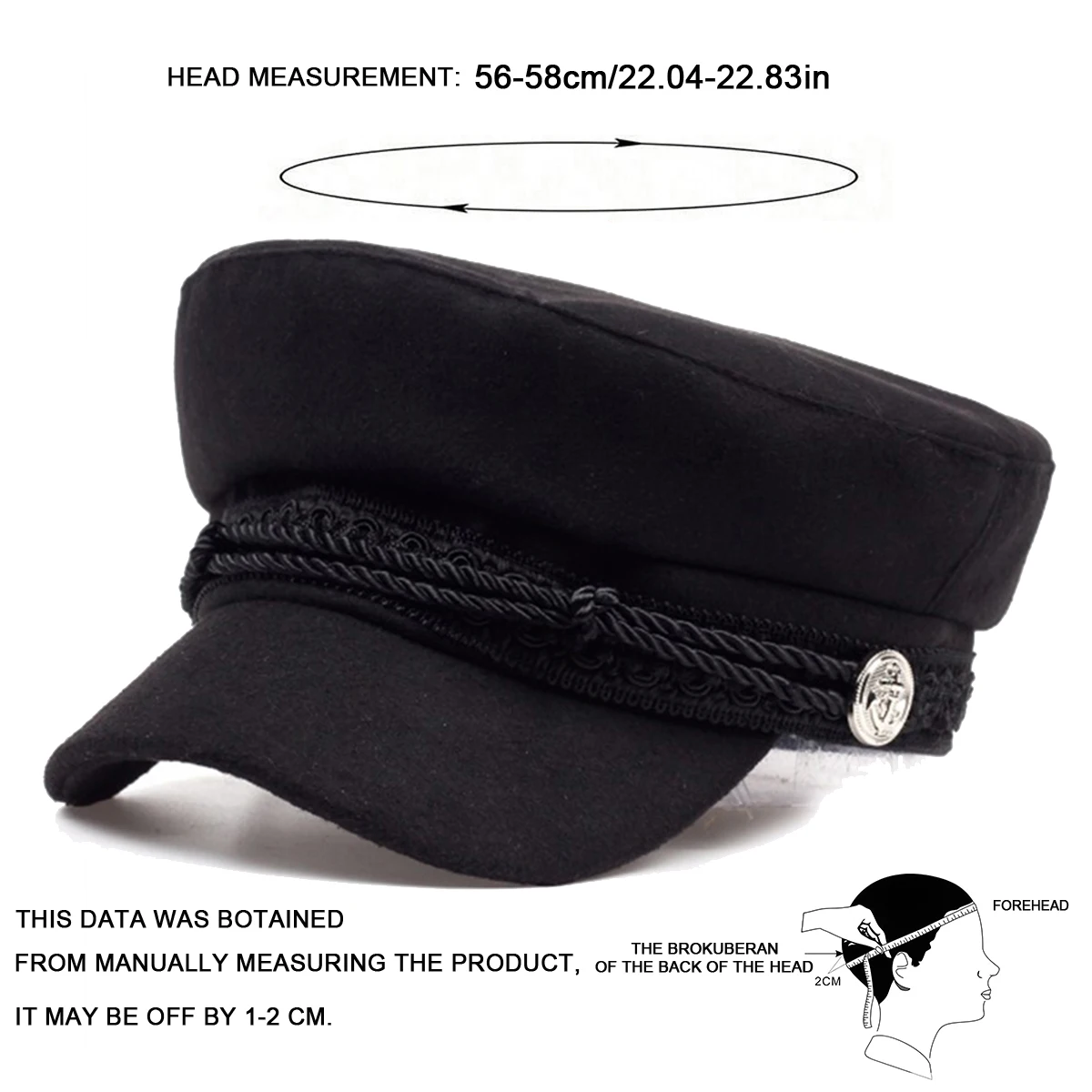 Unisex Lace Style with Buckle Military Hats Flat Top Baseball Caps For Women Outdoor Sports Cadet Sunscreen Hat