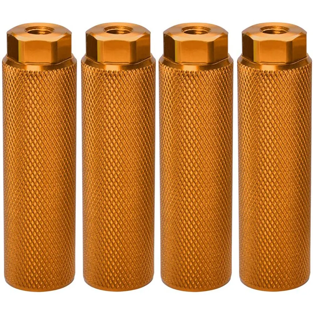 

AUU-4 Pcs Bike Pegs,Aluminum Alloy Anti-Skid Lead Foot Bicycle Pedals BMX Pegs for 3/8 Inch Axles Bicycle Accessories,Yellow