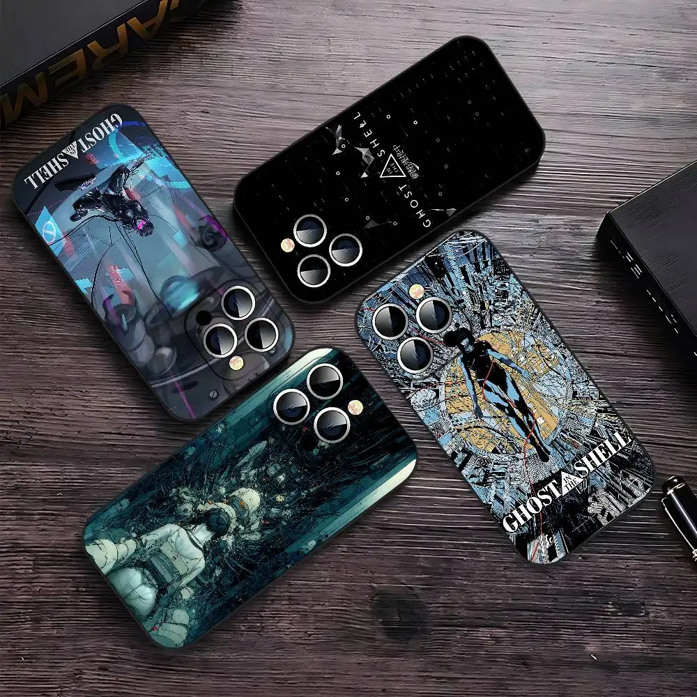 Funda para Teléfono Anime G-Ghost In The S-Shell Negra Compatible con iPhone 17, 16, 15, 11, 13, 14 Pro Max, Plus, X, Xr, Xs Max, 13 Mini