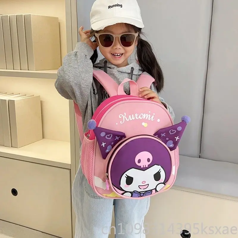 Sanrio Mini Backpack for Girls Cute School Bag Cartoon Kuromi Breathable Lightweight with Reflective Strips Portable Durable