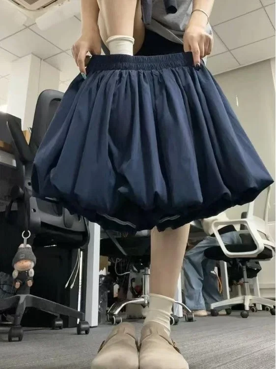 

Юбка с высокой талией, женская, А-силуэт, многоярусная, с узором «Тыква», летняя, новый стиль, для студенток, из полиэстеровой смеси