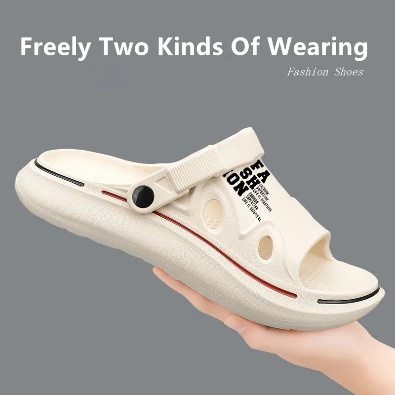 Zapatillas de moda para hombre, sandalias suaves de EVA, zapatos informales para exteriores, toboganes de playa, novedad de verano, 2024