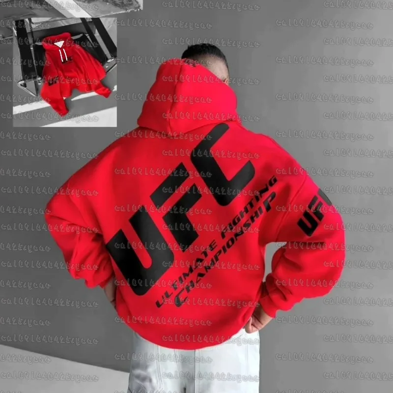 

UFC Hoodie Long Sleeve Autumn/Winter Sweatshirt for Men And Women Oversized Boxing Fighting Training Top Breathable Quick Drying