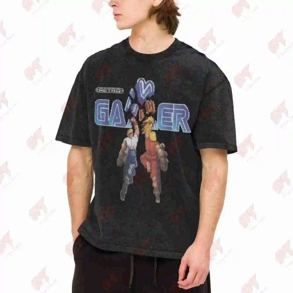 Streets Of Rage Mega Drive 16 Bit Video Game Vintage Washed Tee Pure Cotton T-Shirt