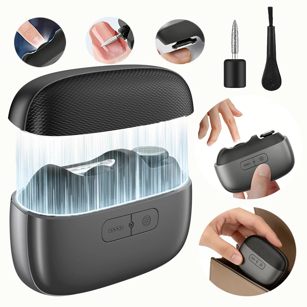 

Электрическая машинка для стрижки ногтей для взрослых, автоматический электрический триммер для ногтей, перезаряжаемый мини-триммер для ногтей с LED-подсветкой