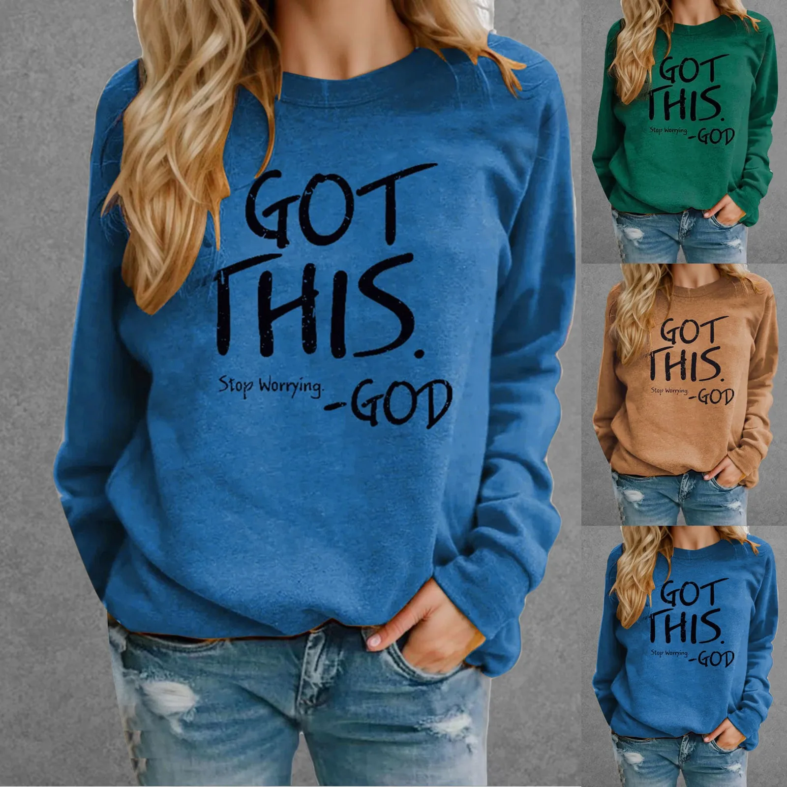 

Women Hoodie GOT THIS Stop Worrying GOD Drawstring Jacket All Womens Pants Suit