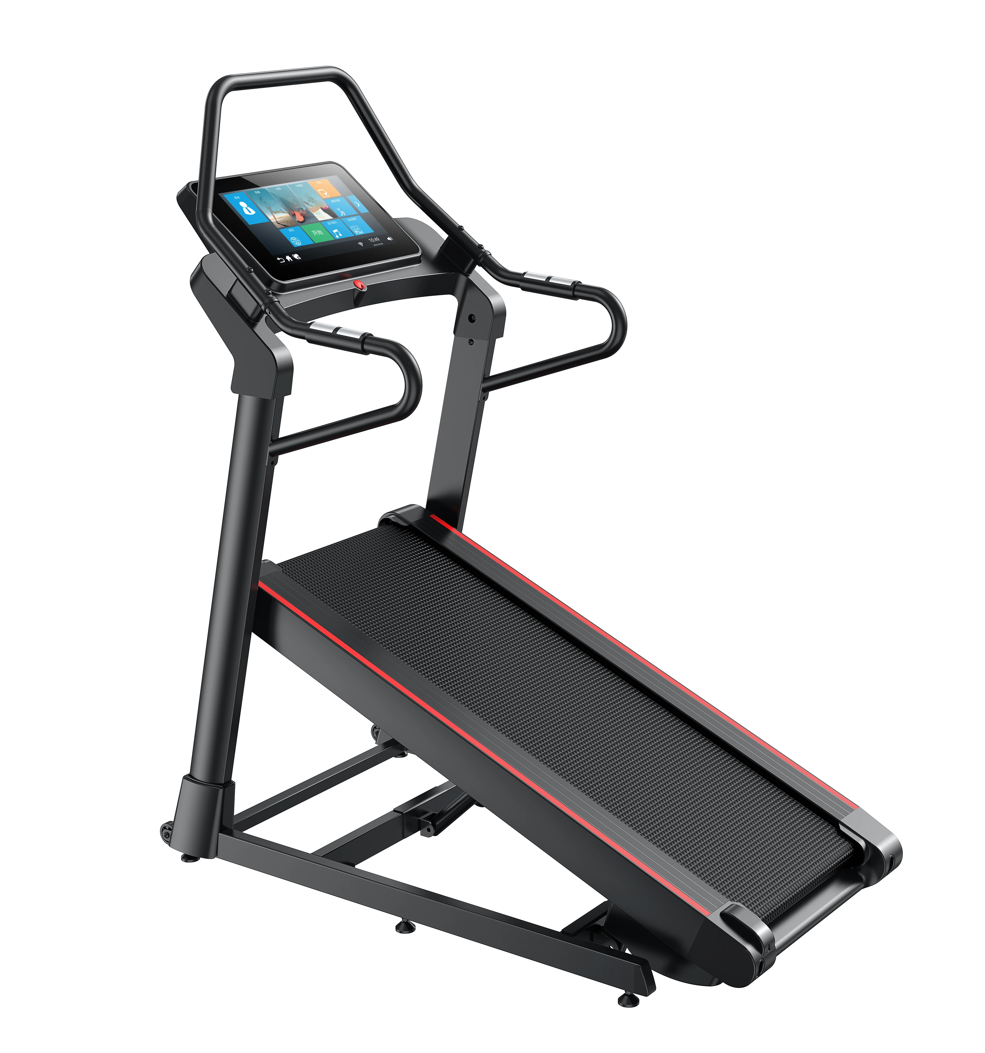 TFT touch screen treadmill - 5% 40% tilt descent range, dual attitude armrests and HRC brushless silent motor