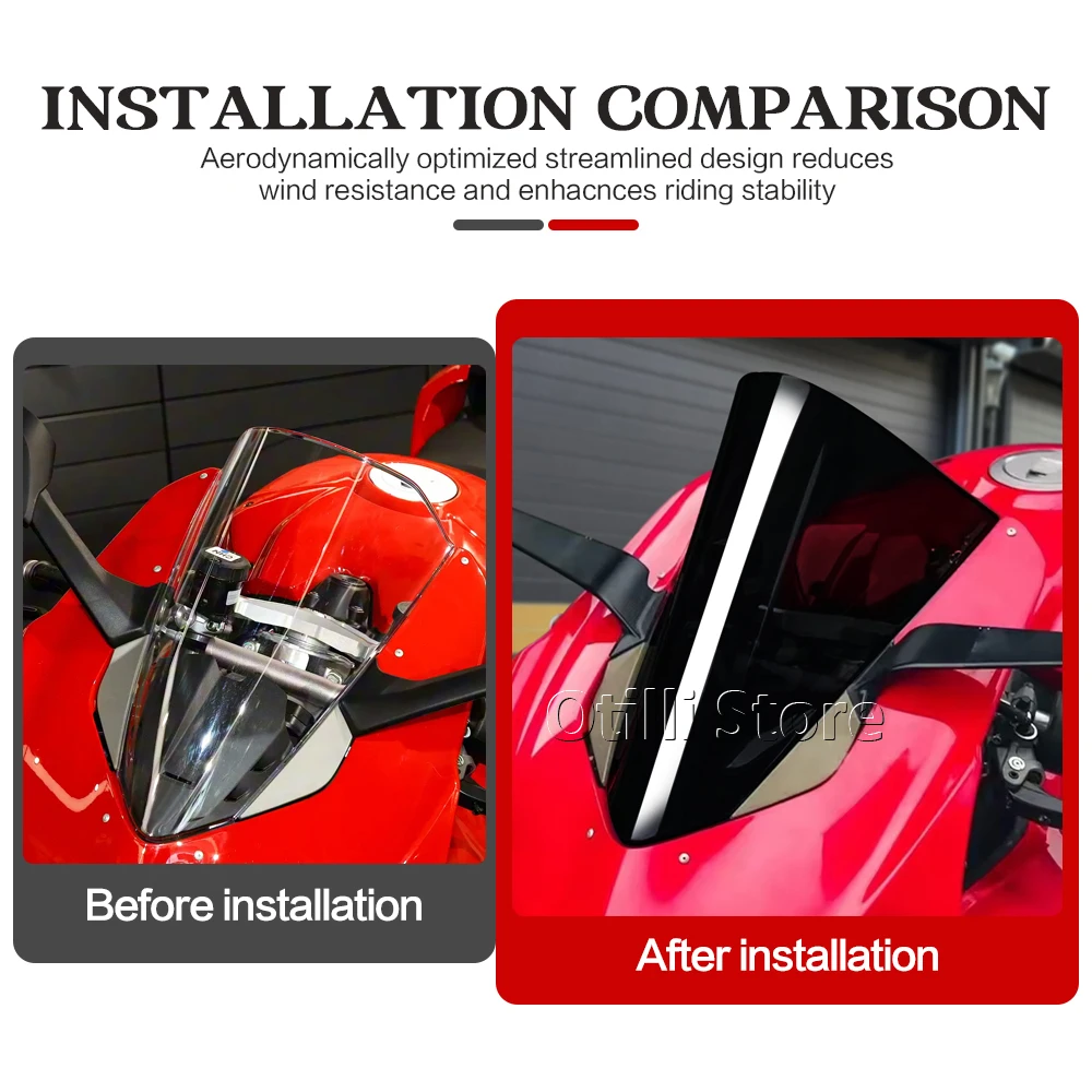 For Ducati Panigale V2 2018-2024 Panigale V4 2018 2019 Front Windshield Windscreen Acrylic Wind Fairing deflectors Motorcycle
