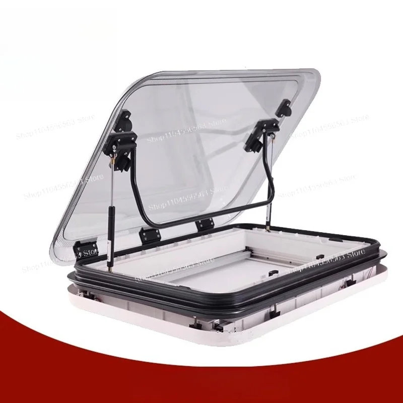 800X500mm RV Roof Skylight With LED Light Heat Insulation Caravan Camper Top Window Practical Vehicle Modification Accessory