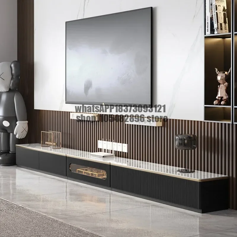Light luxury rock slab TV cabinet, floor cabinet, drawer type set-top box cabinet, small apartment, modern and simple