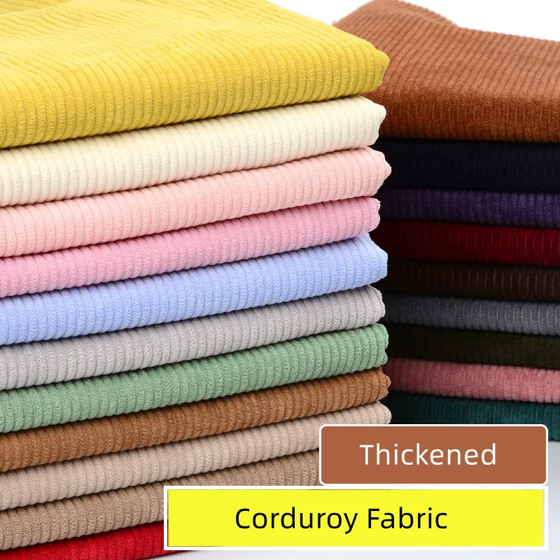 100X155cm Corduroy Fabric DIY Solid Color Thick Fabrics for Jacket Sweater Sofa Cover Cloth Lining Sewing Fabric