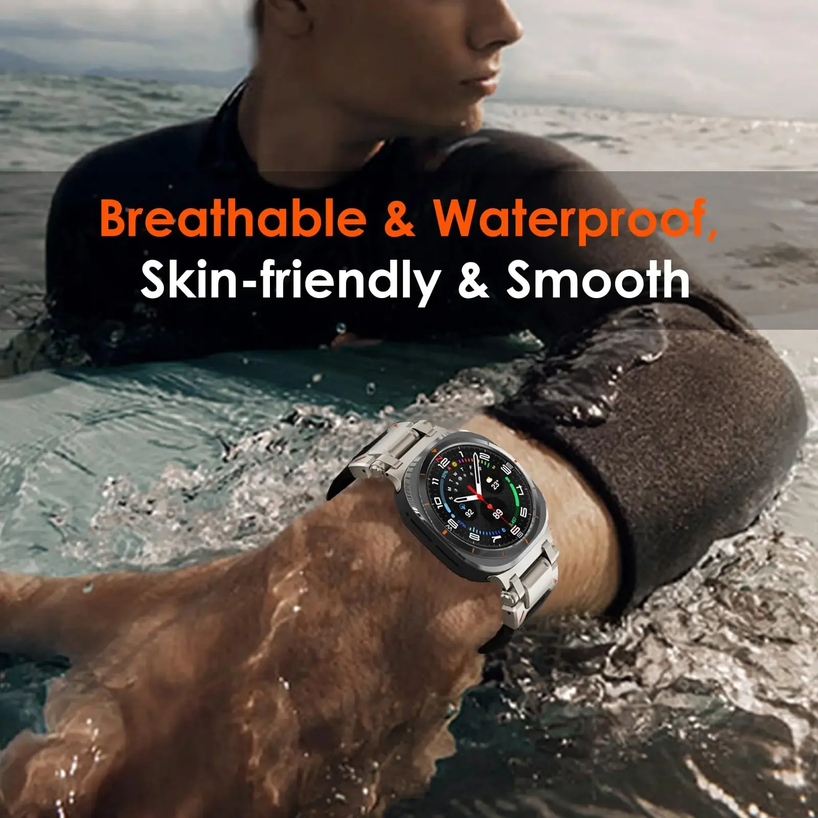 حزام مطاطي رياضي من البولي يورثين الحراري لسامسونج جالاكسي الترا ، شريط سيليكون ناعم ، سوار بدون ثغرات ، كوريا ، 47