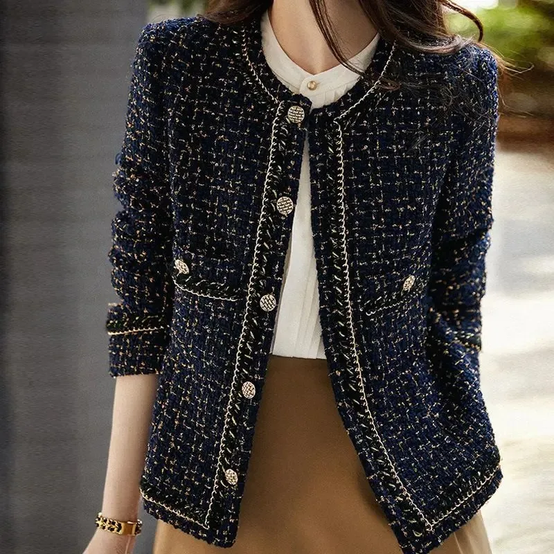 

Insozkdg High-End Feel Petite Coat Top Women 2024 Autumn Light Luxury Coarse Flower Short Style Spring New Blazer Women Clothing