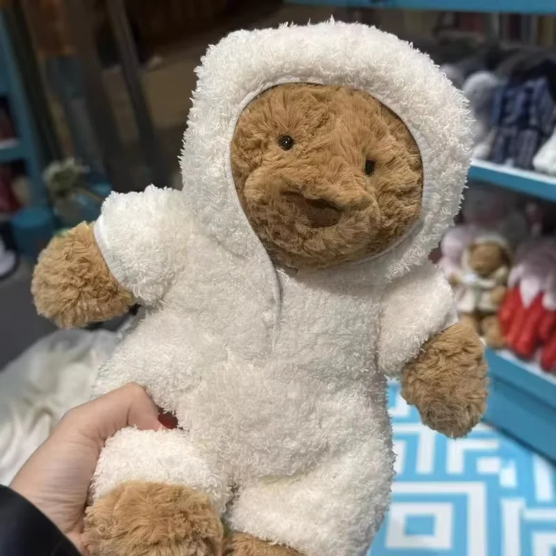 

Cartoon Kawaii Jumpsuit Pajamas Barcelona Bears Plush Toy Soft Pillow Sleep Companion Doll Desktop Ornament Festival Gift