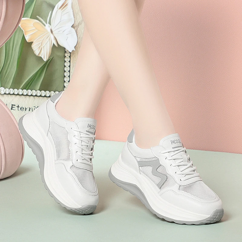 

Mesh Casual Sports Shoes For Women In Summer Soft Sole Comfortable Mesh Women's Shoes Breathable White Shoes Mother's Shoes