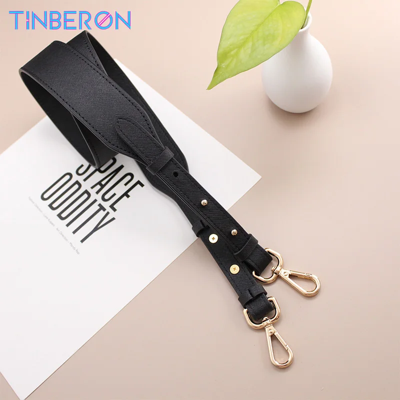 

TINBERON Black Shoulder Bag Strap Women's Genuine Leather Bag Straps For Crossbody Adjustable Shoulder Strap for Bag Accessories