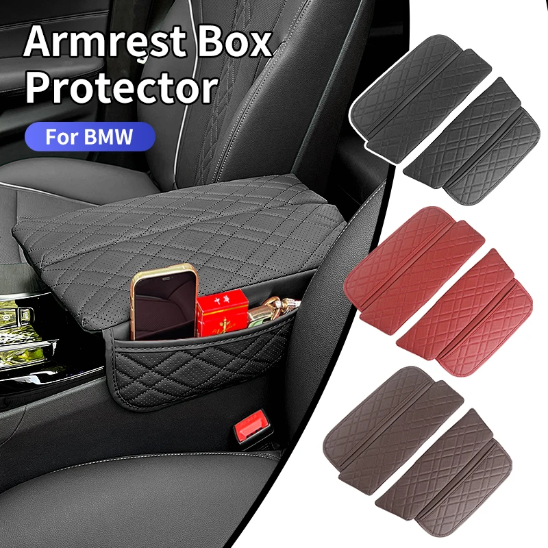 Car Central Armrest Pad Storage Bag For BMW G30 G38 F10 F11 F15 F16 G05 G06 X5X6X7 G32 6GT LHD Auto Center Armrest Mat Accessory