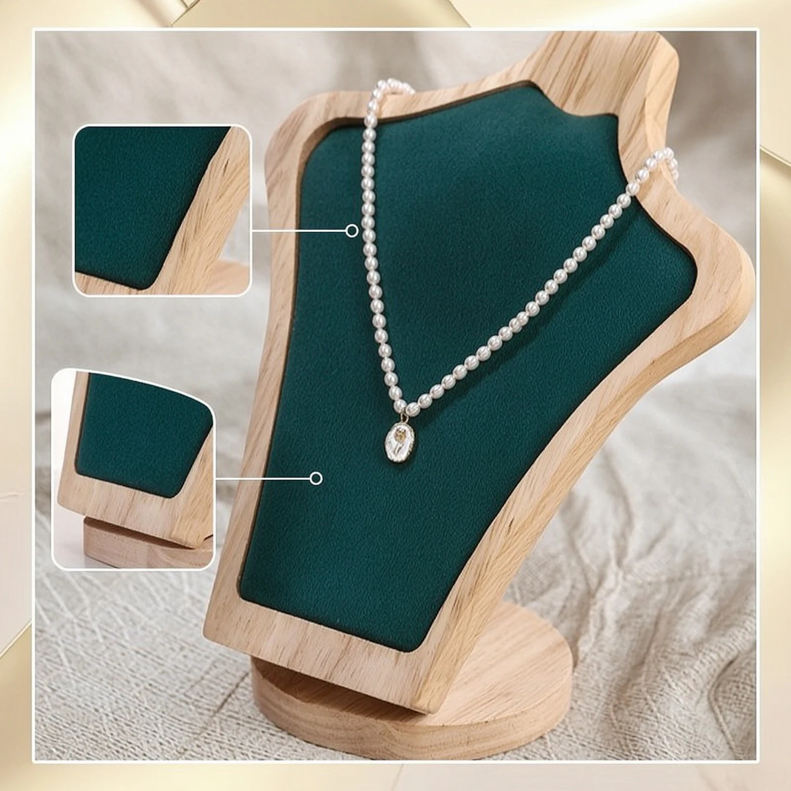 Necklace Display Stand Half-Body Necklace Bust Display Stand Jewelry Bust Holder Compact Elegant for Jewelers, Countertop