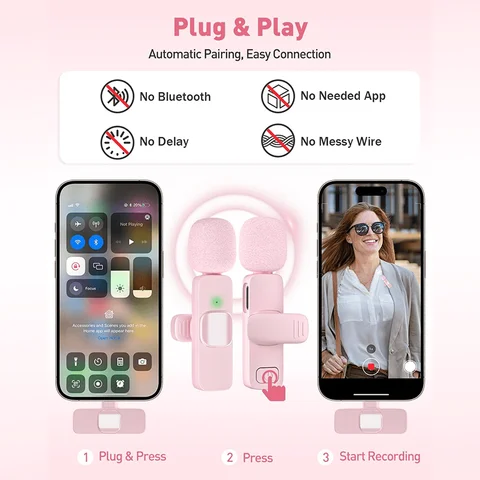 Беспроводной мини-микрофон USB-C с шумоподавлением для iPhone и Android — фото модели