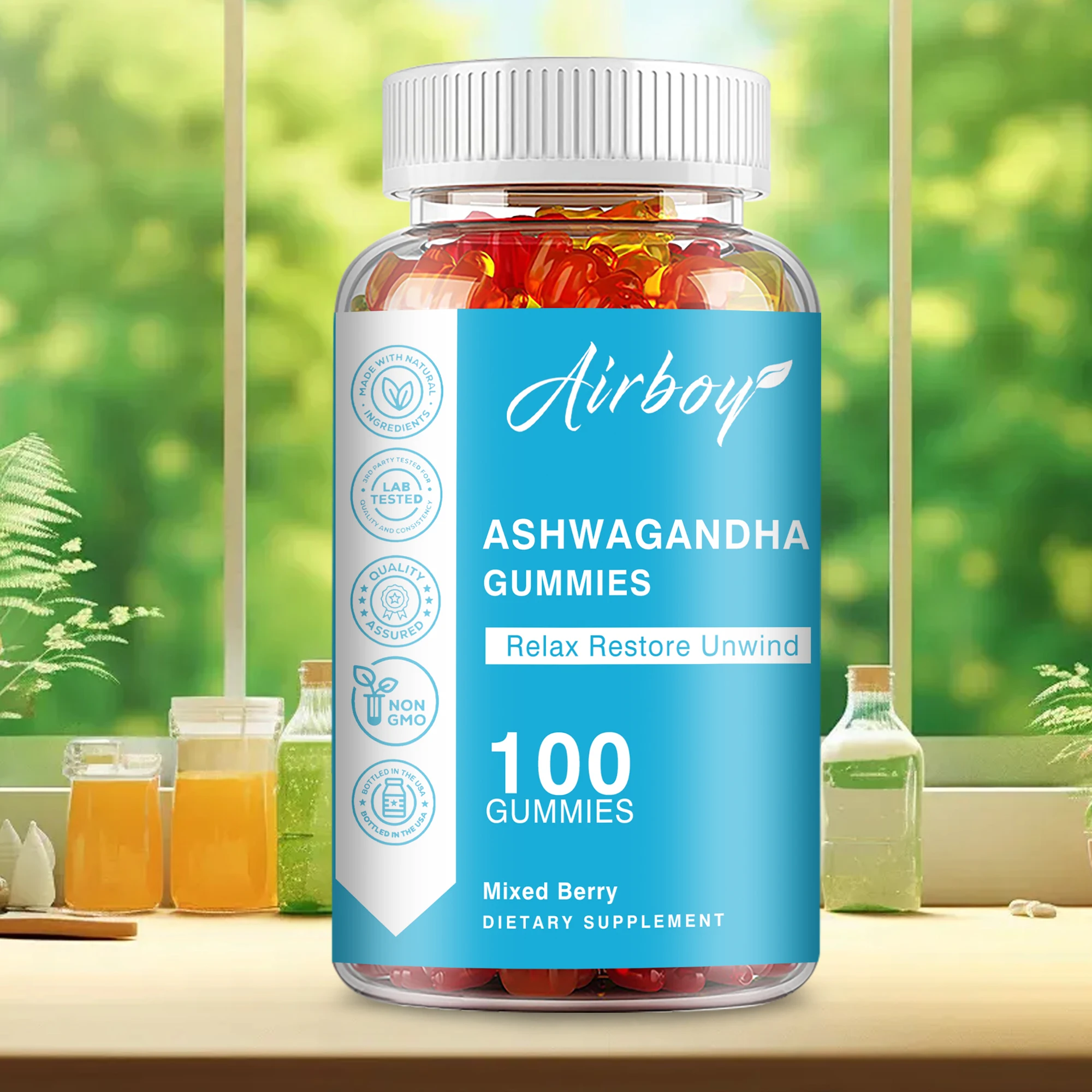 

Ashwagandha Gummies - Mood Balance, Calmness, Improve Sleep Quality, Boosts Immunity, Enhance Memory and Concentration
