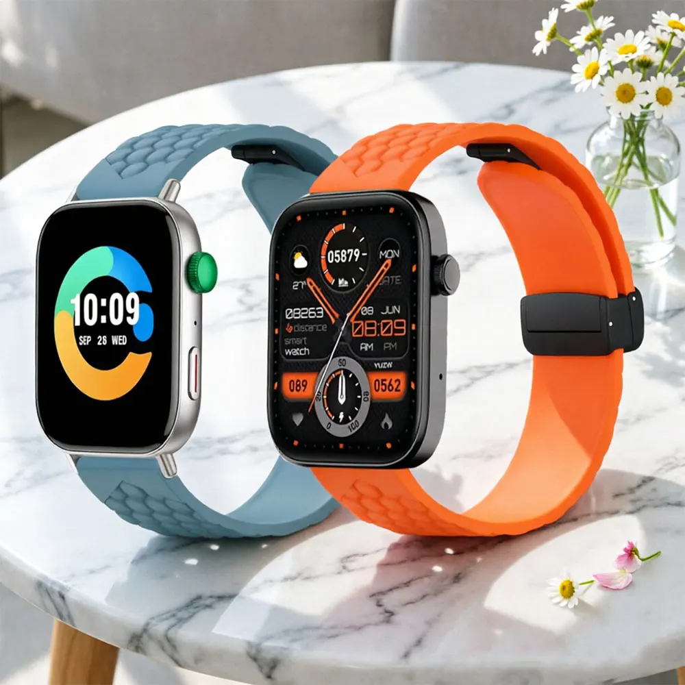 22mm Magnetic Buckle For COLMI P71 P81 Strap Replacement Strap For COLMI C81/C60/M42/V68/P73/I28 Ultra Soft Silicone Bracelet