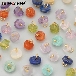 GUFEATHER,10pcs/lot,MF92,jewelry accessories,18k gold plated,copper,natural stone,hand made,charms,jewelry making,diy pendants