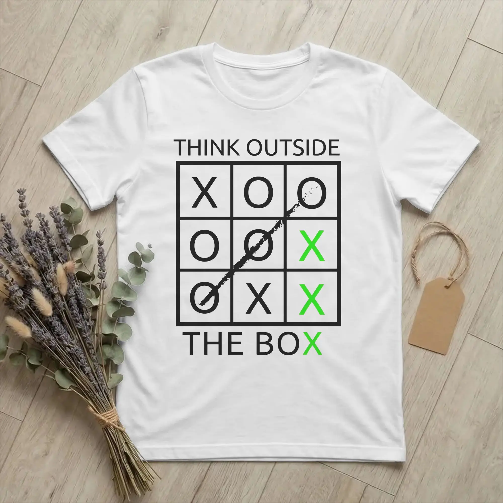 Think Outside The Box Mindset  Tshirts Men Cotton Clothes Printed  O-neck Short Sleeve