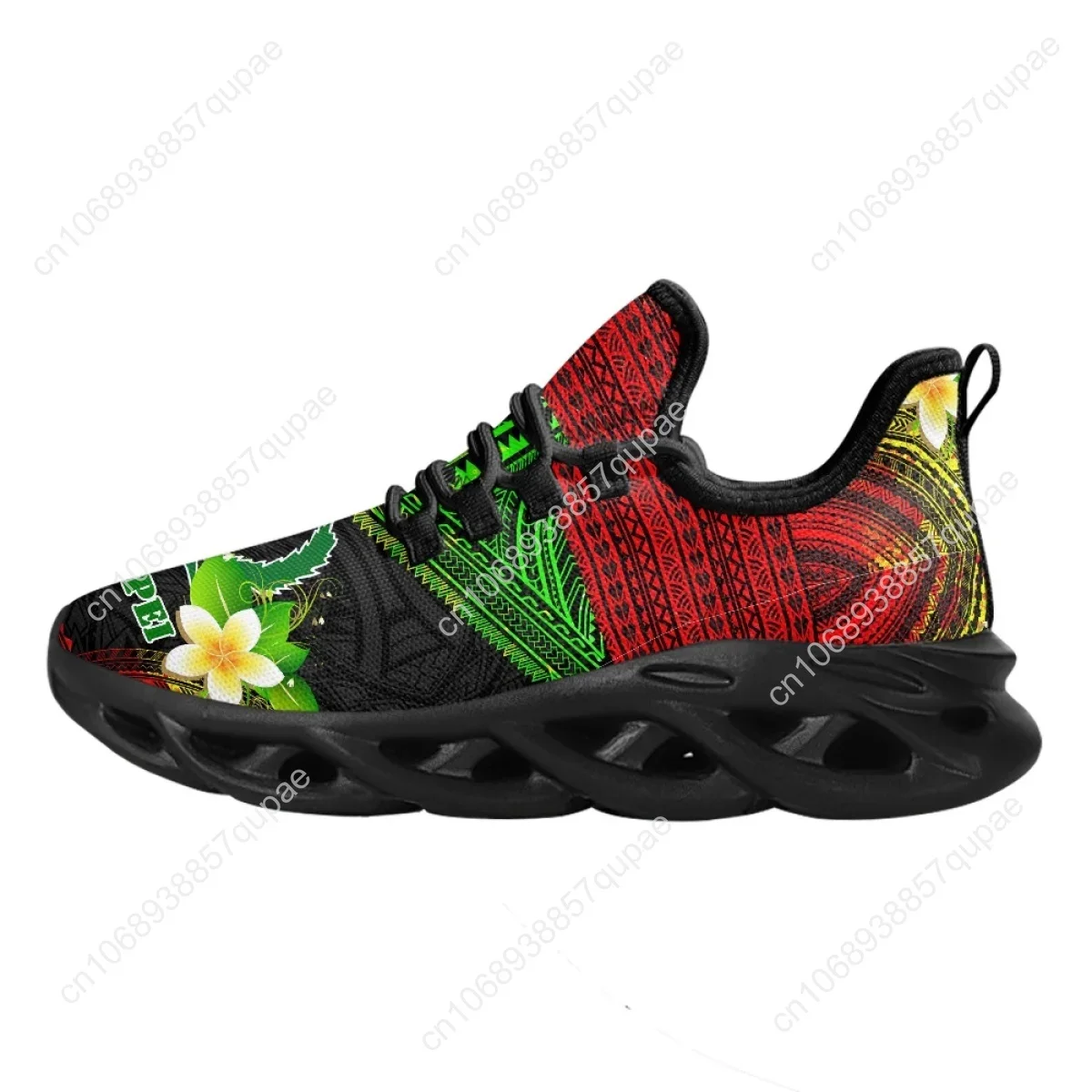 Polynesian Pohnpei Plumeria sepatu Sneakers desain flat sepatu olahraga pria wanita Sneakers Fashion kualitas tinggi DIY sepatu dibuat sesuai pesanan