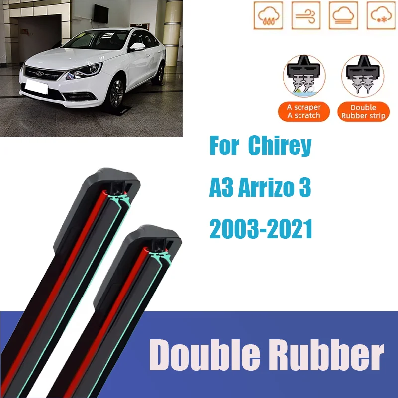 

For Chery Chirey A3 Arrizo 3 Front Windshield Wiper General Motors Multifunctional Double Rubber Strip Wiper Wholesale 2019 2021