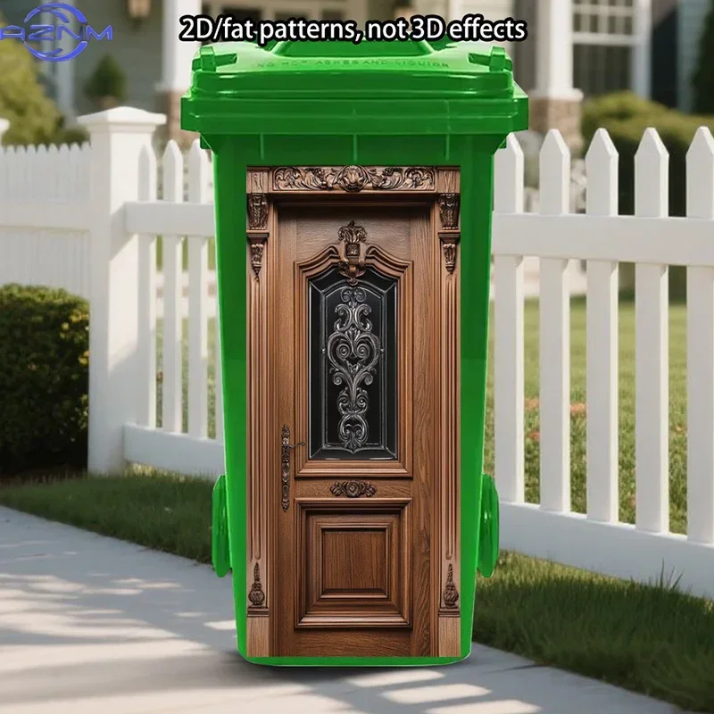 Trash Can Makeover Decal 2D Printed Art Sticker for Home Bin Decoration