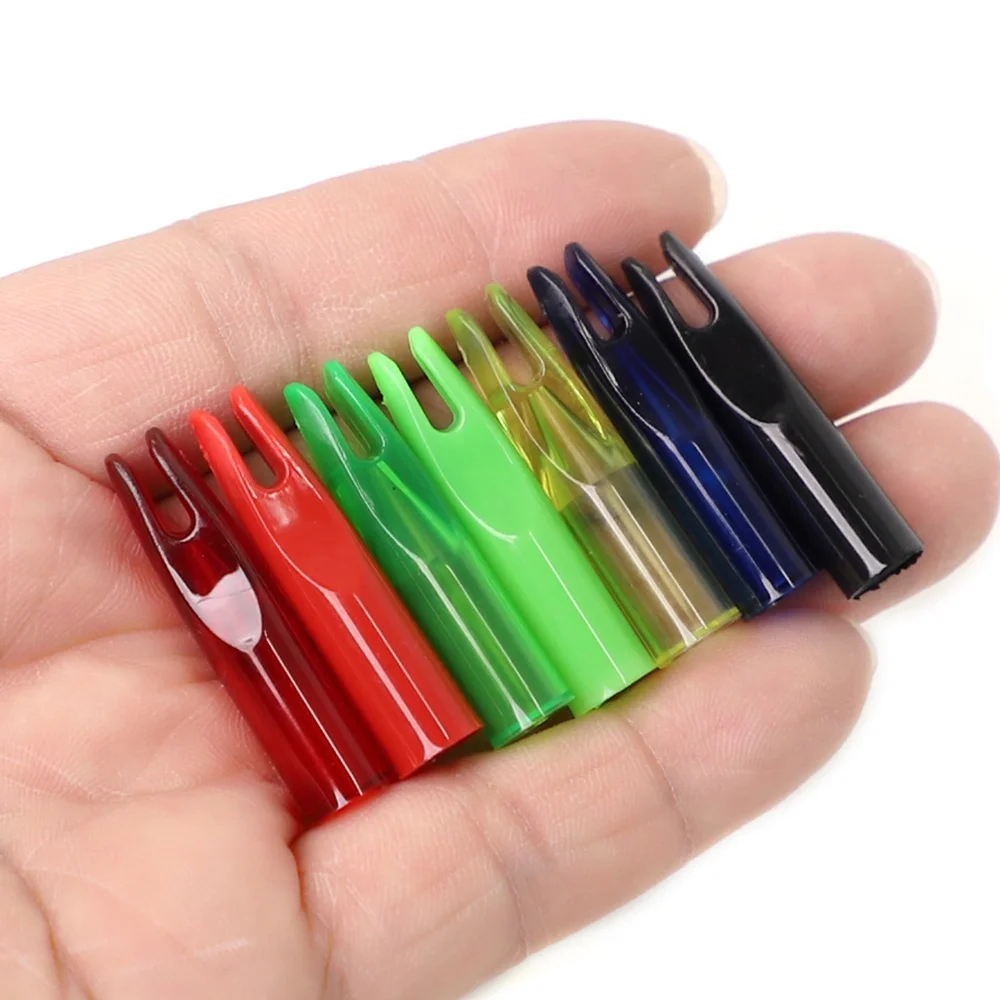 100pcs Archery Plastic Nocks Outwear Tail Used For OD6/7/8mm Fiberglass Carbon Fiberglass Wood Arrow Shaft DIY