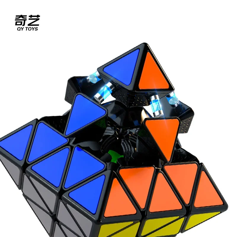 Qiyi FTO الدورية 8-محور Octahedron المغناطيسي ماجيك سرعة مكعب 3x3 ملصقات سوداء المهنية ألعاب متململة الاطفال هدية لعبة