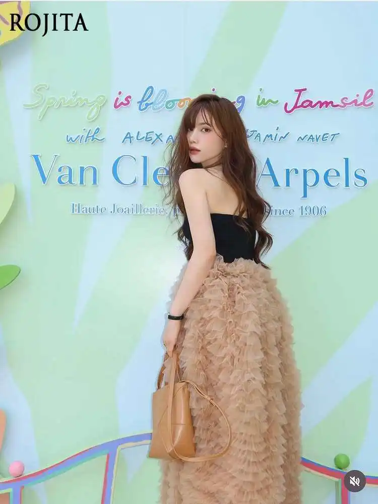 Japanese Heavy-duty Layered Mesh Elastic Waist Puffy Skirt 2026 New Cake Skirt Long Skirt Vintage Skirts for Women