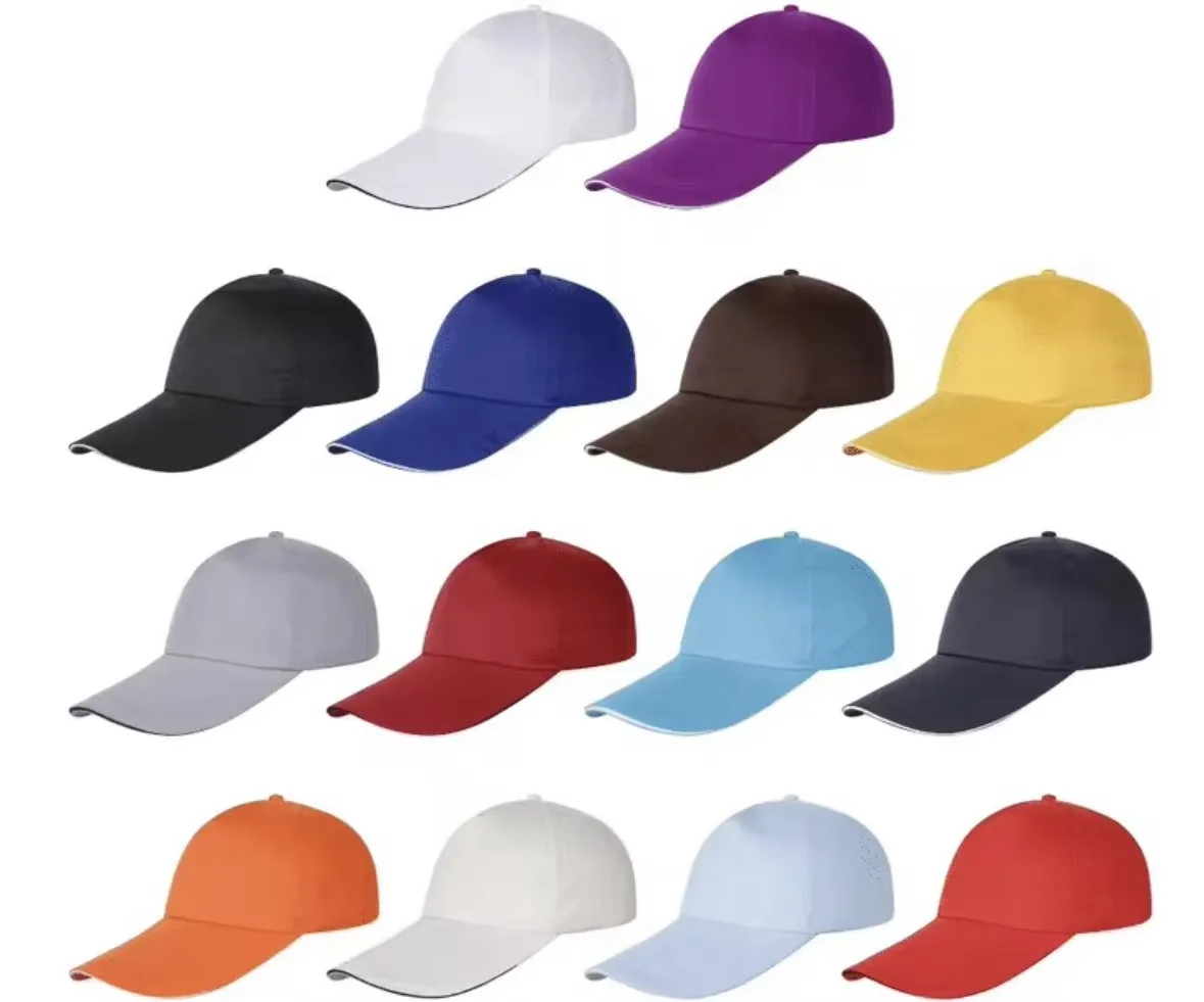 Men's and Women's Universal Summer Baseball Cap - Polyester Five-Layer Cap with Adjustable Metal Snap Closure - Customized Logo