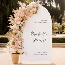 Welcome to our Wedding Sign Mosaic Board DIY Custom Welcome SIgn Backdrop Board for Wedding Bridal Shower Background Decorations