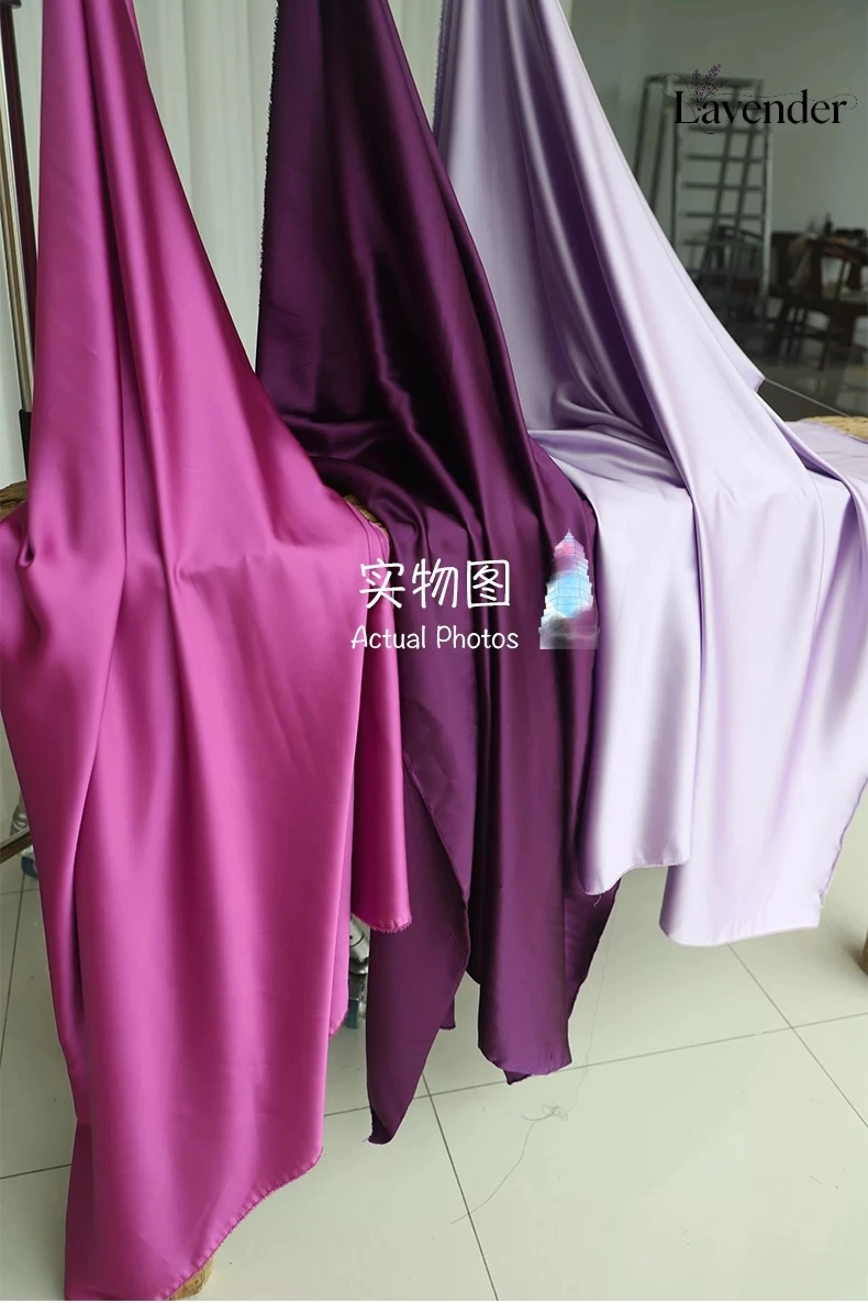 Shiny Acetate Satin Fabric Silky Opaque Satin Material for DIY Wedding Decor Evening Gown Formal Apparel Sewing