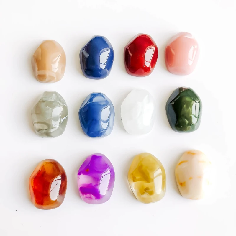 Irregular Spacer Cabochon Resin Plastic Flat Back Pendant Earring Charms Accessories Jewelry Making Sipplies Diy Craft 10pcs