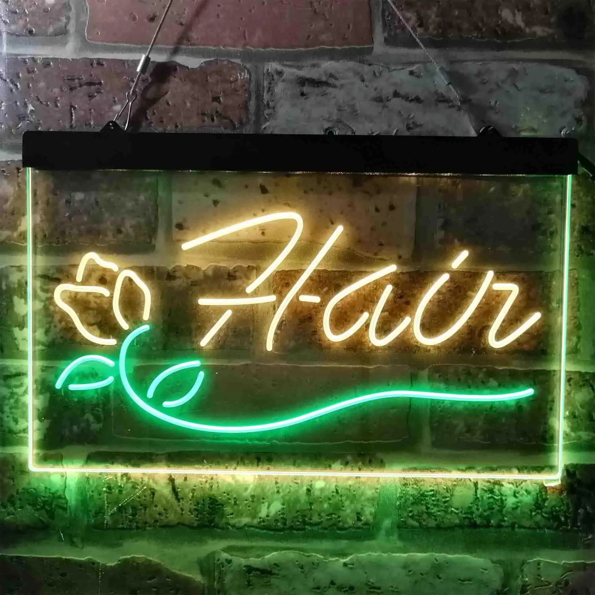 

Hair Rose Flower Beauty Shop Salon Dual Color Led Neon Sign st6-i3794