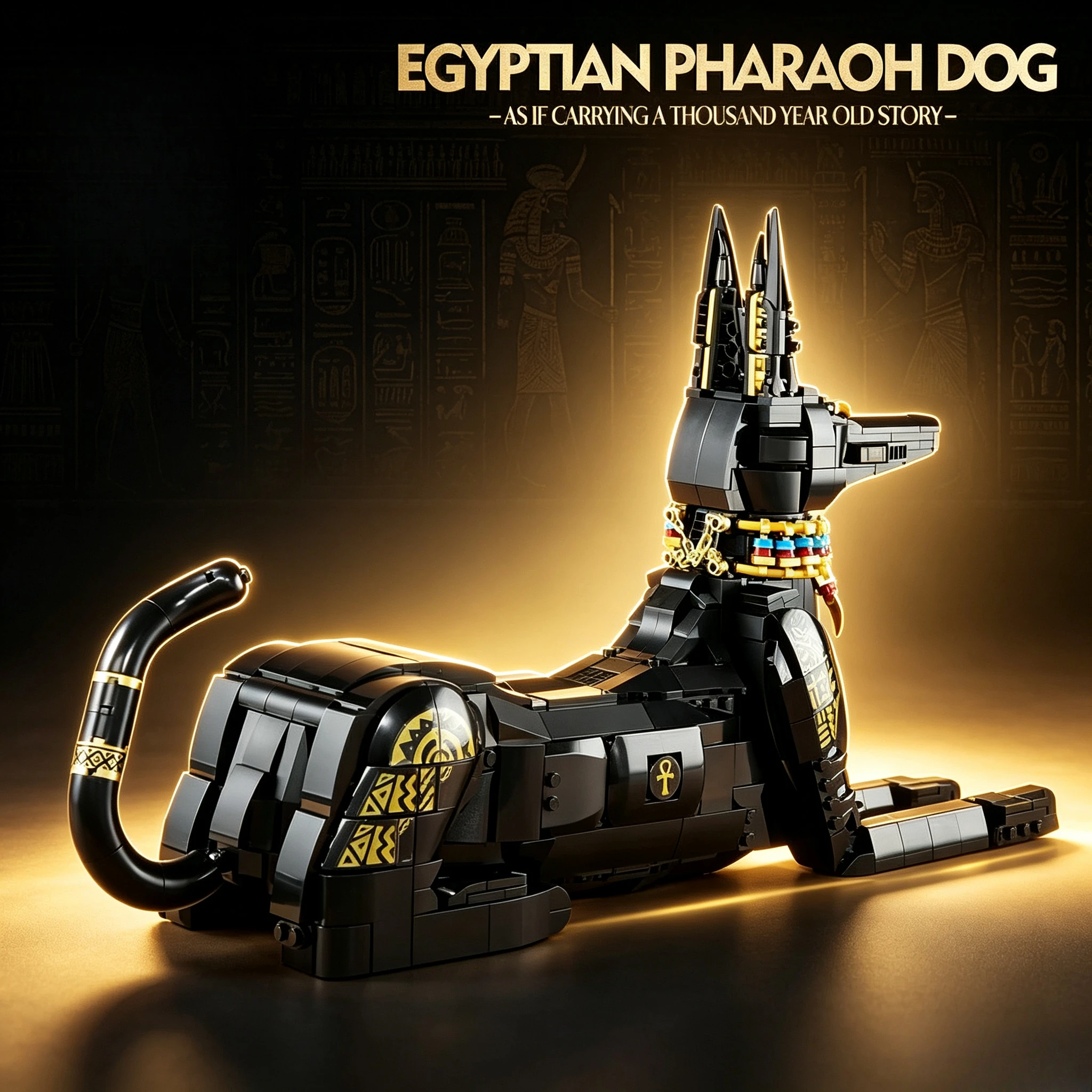 Creative MOC City 1208pcs Ancient Egyptian Pharaoh Dog Model Building Blocks DIY Magical Animal Anubis Bricks Toys For Children
