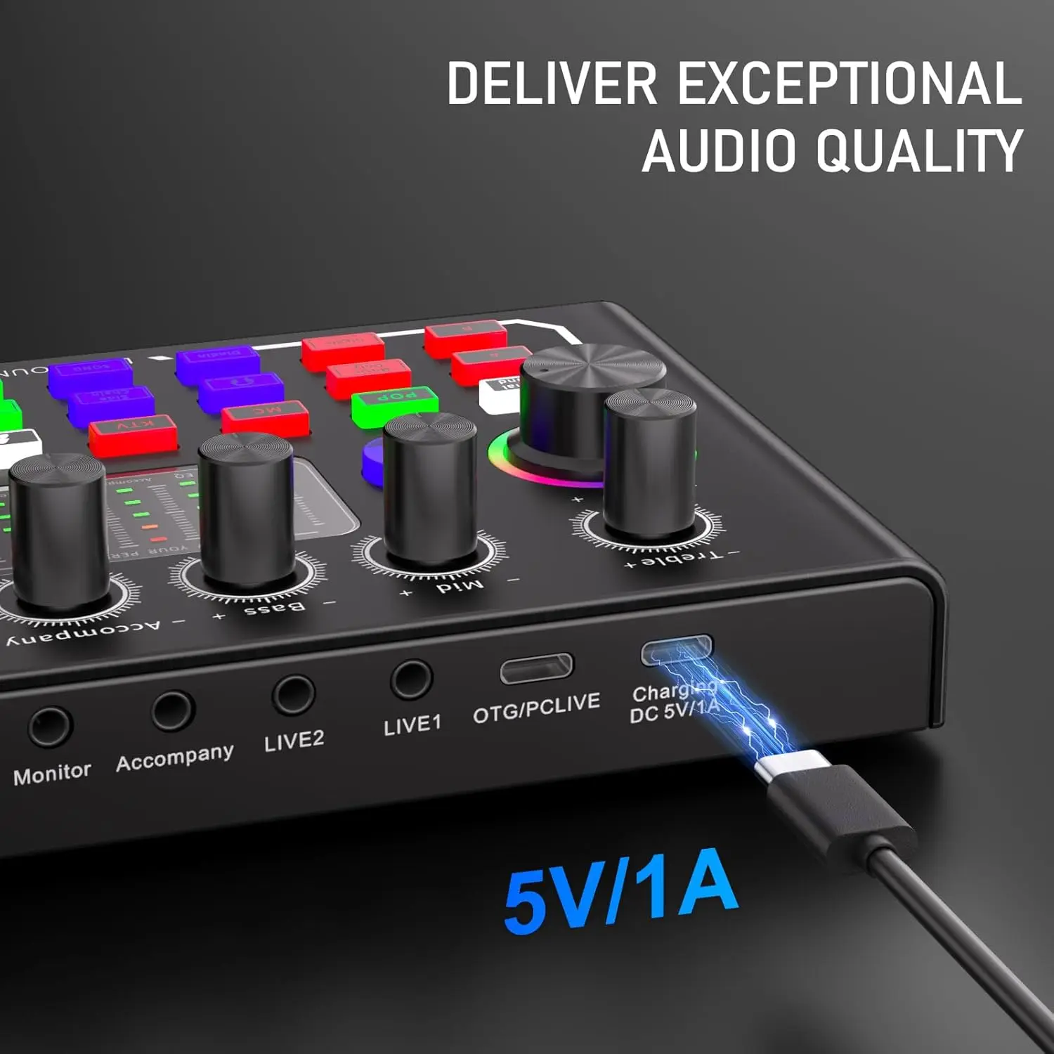 F009 Live Sound Card Broadcast quipment,Bluetooth Audio DJ Mixer with Microphone Set Device For Smartphone Live Streaming