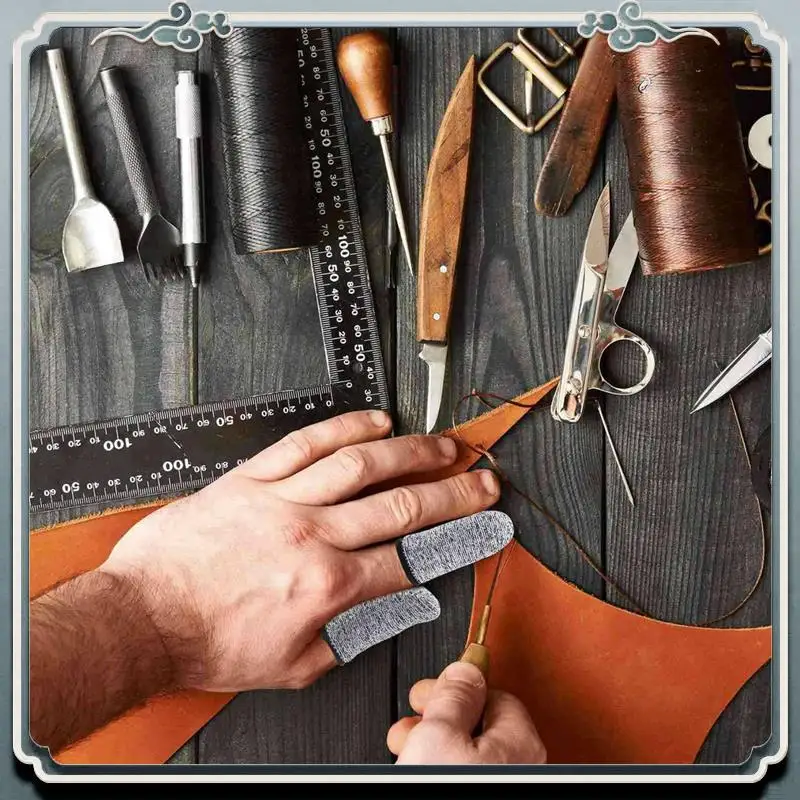 AC76-200 Buah Pelindung Jari Anti-Potong, Pelindung Jari yang Dapat Digunakan Kembali, Cocok untuk Pekerjaan Dapur dan Pahatan