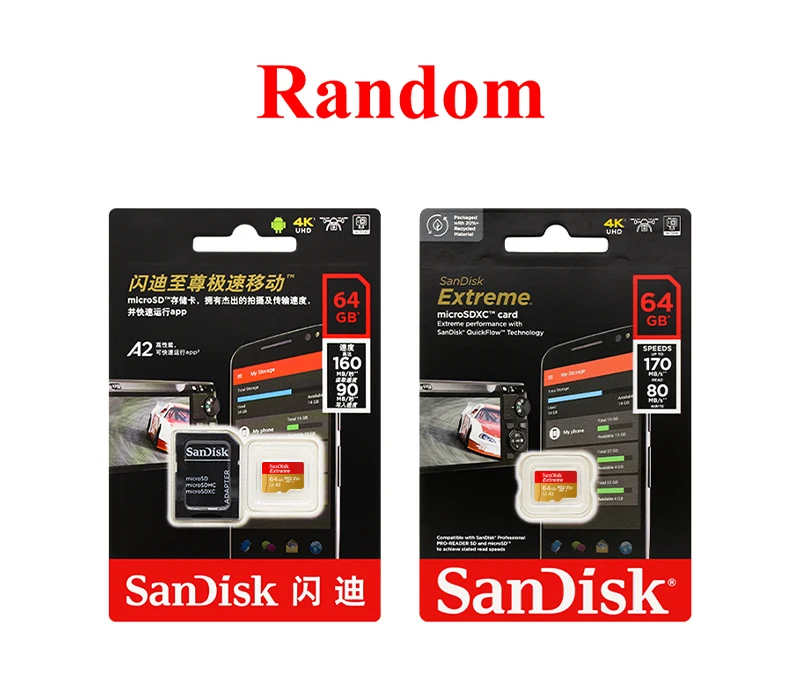 SanDisk Extreme V30 A2 4K MicroSD TF Flash-Karte für DJI-Drohnen, Actioncams und Handkameras, 64 GB, 128 GB, 256 GB, 512 GB, MicroSDXC-Speicherkarte. – Detail 13