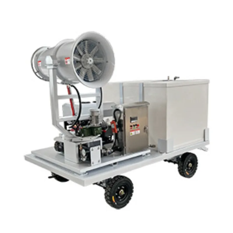 Drug trailer type fog cannon machine, power generation, spray fan