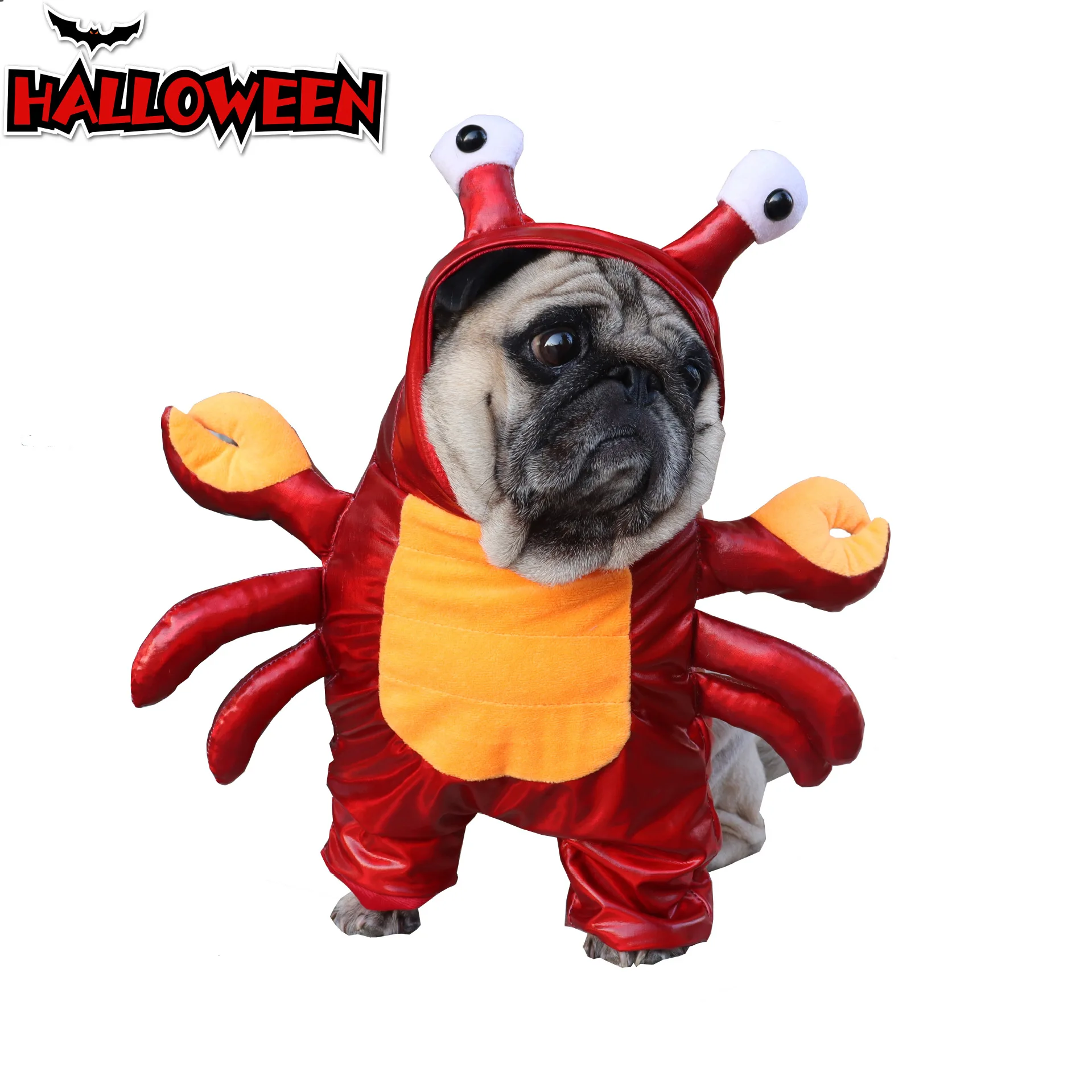 Halloween New Cross border Crab Transformation Dress Dog Cat Funny Clothes Small Dog Funny Upright Dress