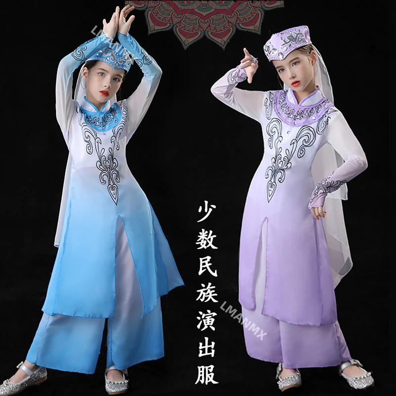 새로운 어린이 후이족 민족 의상, 신장 댄스 의상, 위구르 공연 의상