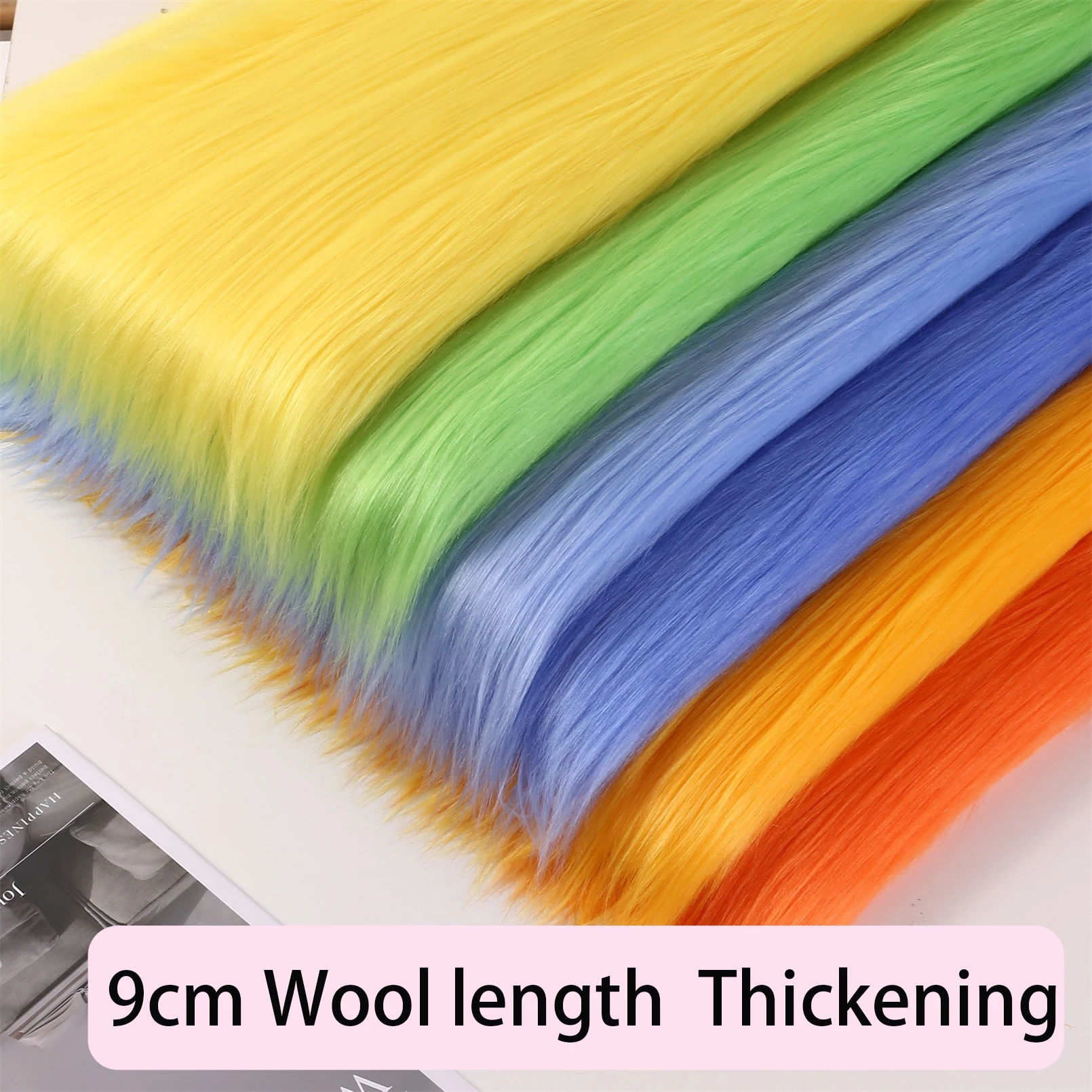 9 cm dickes, langes Kaninchen-Kunstfellgewebe für Patchwork, Nähmaterial, Kleidung, DIY, Heimdekoration, 1200 g/m²