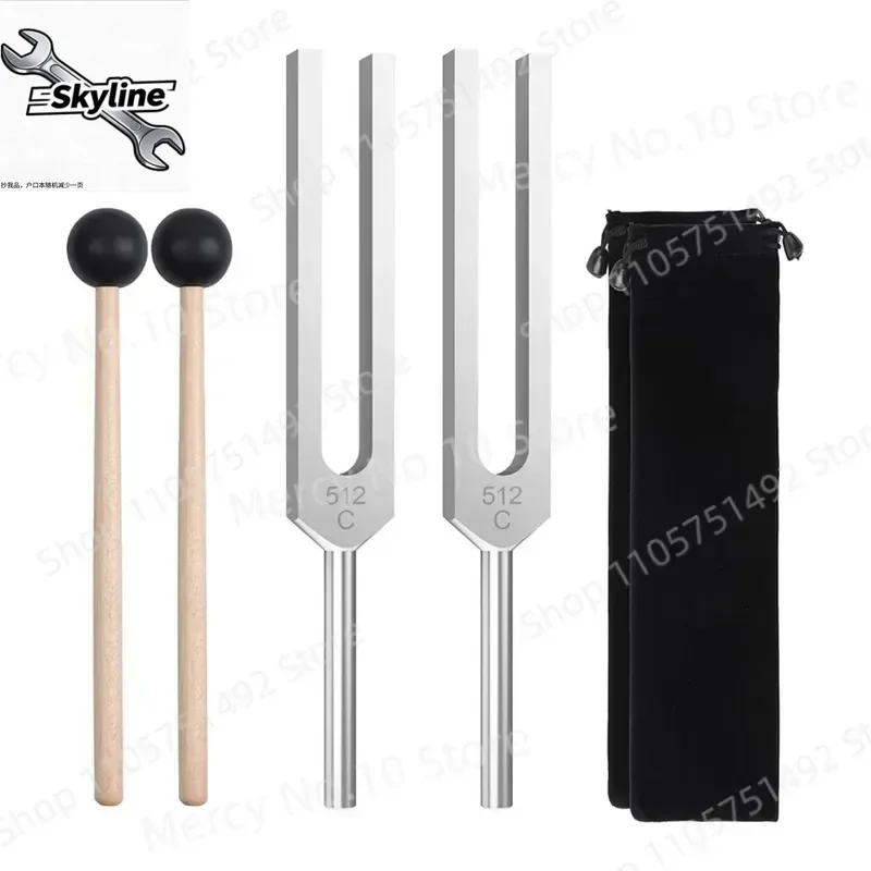 for ABMO 2Pcs 512Hz Tuning Forks Set Aluminum Alloy with Hammers for Healing Sound Therapy and Yoga