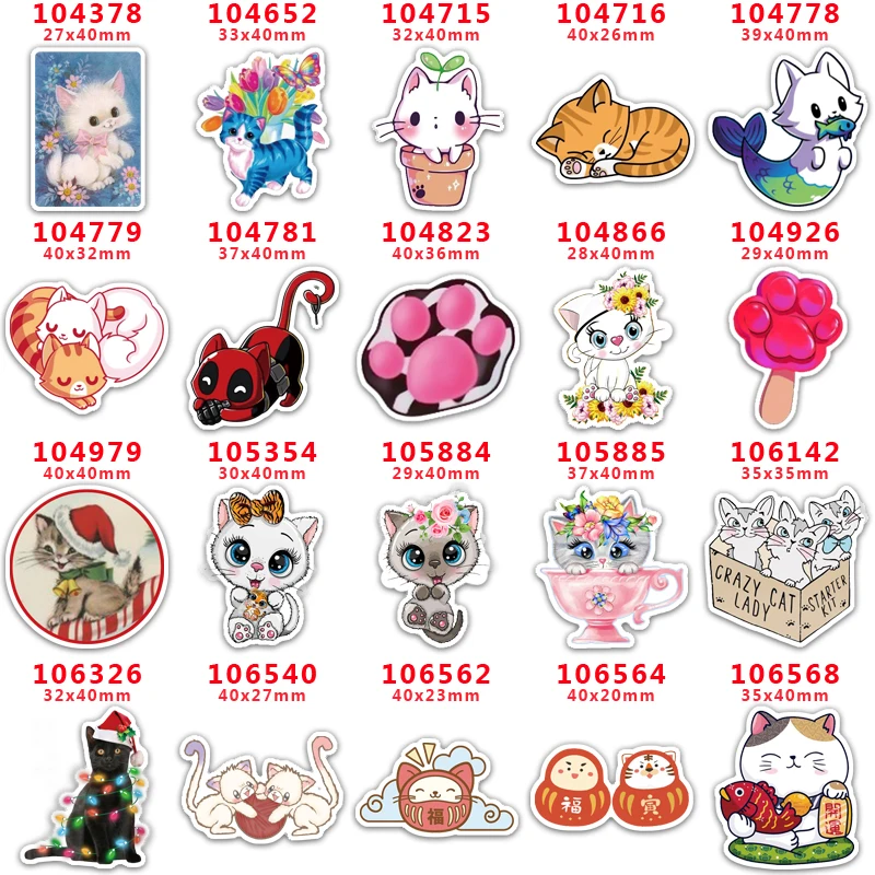 

DIY Craft Supplies Sewing Accessories Cartoon Cat Printed Planar Resins Mold 10 Pieces. PR-104378